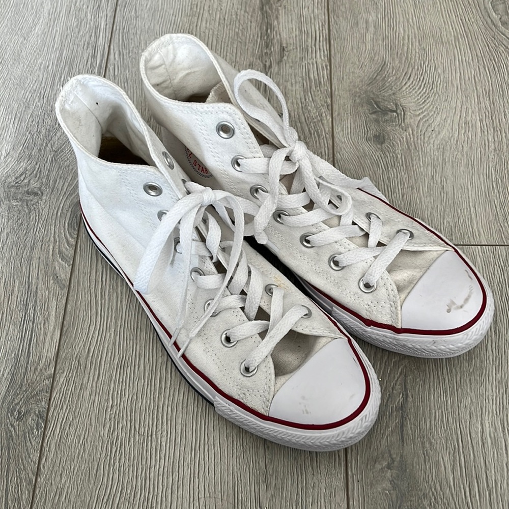 White Converse high top sneakers
